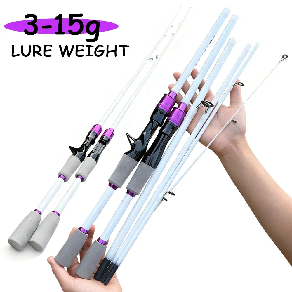 Casting Spinning Fishing Rod 2.1/1.8m UltraLight Trout Jigging Carbon Fiber Rod Pole 4/5 Section with EVA Handle 3-15g Lure WT.