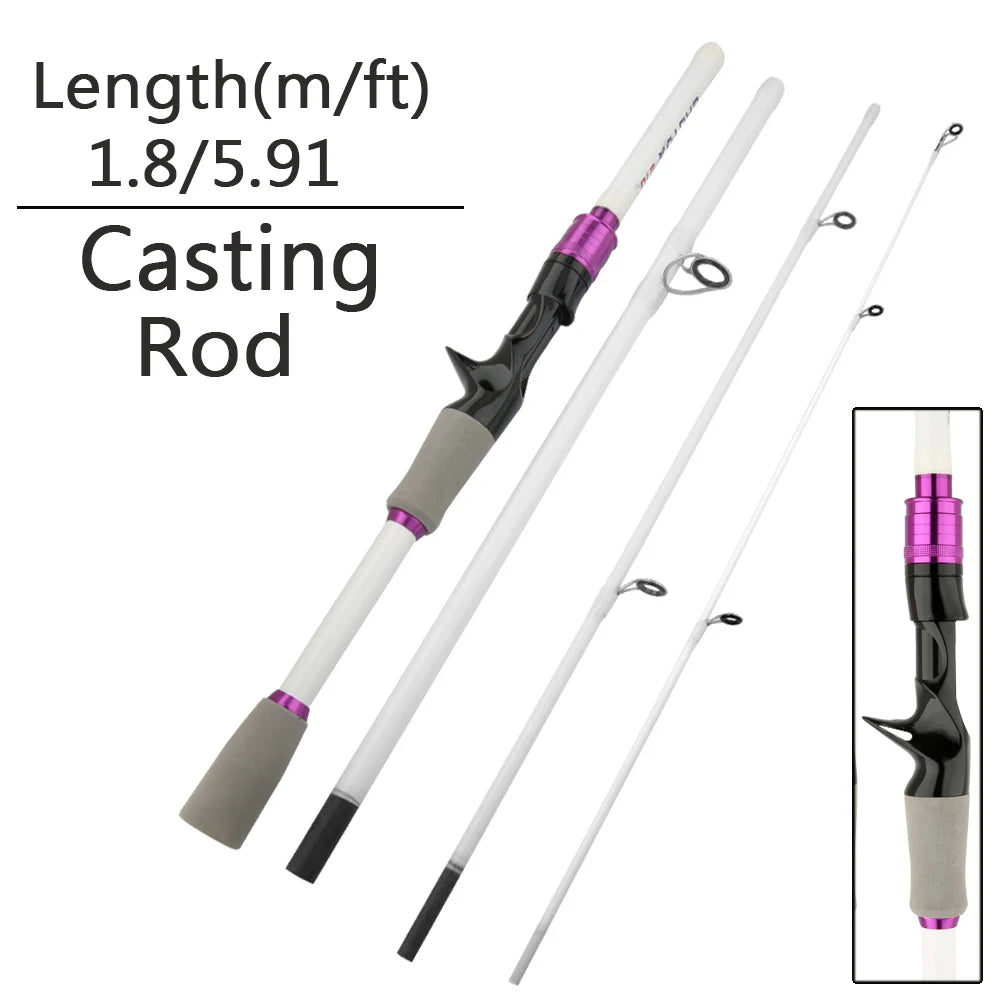 Casting Spinning Fishing Rod 2.1/1.8m UltraLight Trout Jigging Carbon Fiber Rod Pole 4/5 Section with EVA Handle 3-15g Lure WT.