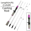 Casting Spinning Fishing Rod 2.1/1.8m UltraLight Trout Jigging Carbon Fiber Rod Pole 4/5 Section with EVA Handle 3-15g Lure WT.