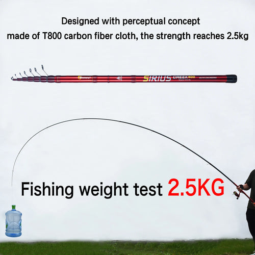 BIUTIFU Telescopic Bolognese Fishing Rods 4.0/4.5/5/6.0/6.5m T800 Carbon Travel UltraLight Spinning Float Outdoor 30g Trout Pole